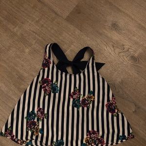 Cute stripped tank with bow back